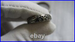 Silver 800 GERMAN ELITE Skull Honor Ring WW2