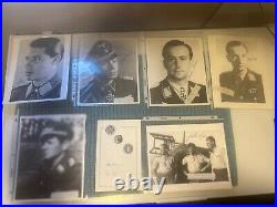 Six Original Autographed German WWII Soldiers & One Book Plate Two Autographs