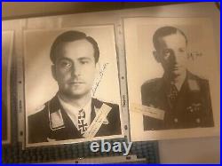 Six Original Autographed German WWII Soldiers & One Book Plate Two Autographs