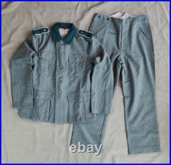 Size L, World War II German M1936 M36 Em Gray Green Wool Field Tunic &trousers