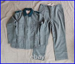 Size L, World War II German M1936 M36 Em Gray Green Wool Field Tunic &trousers