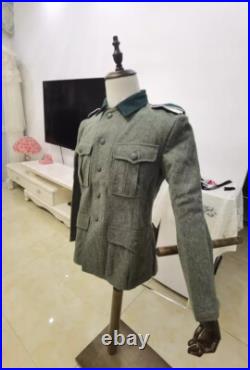 Size L, World War II German M1936 M36 Em Gray Green Wool Field Tunic &trousers
