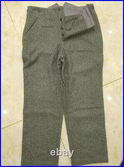 Size L, World War II German M1940 Em Gray Green Wool Field Tunic + Trousers