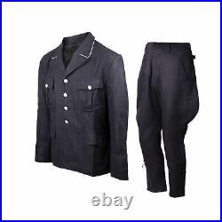 Size L Ww2 German Elite M32 Black Wool Tunic & Breeches Classical Repro