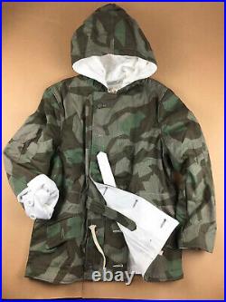 Size L Wwii German Army Splinter Camo Coat & White Winter Reversible Parka