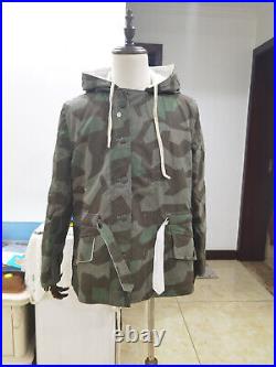 Size L Wwii German Army Splinter Camo Coat & White Winter Reversible Parka