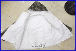 Size L Wwii German Army Splinter Camo Coat & White Winter Reversible Parka