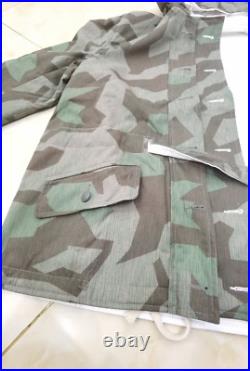 Size L Wwii German Army Splinter Camo Coat & White Winter Reversible Parka