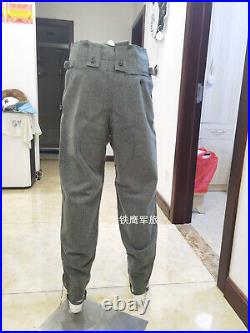 Size M Wwii German M1943 M43 Em Gray Green Wool Field Tunic & Pants Set