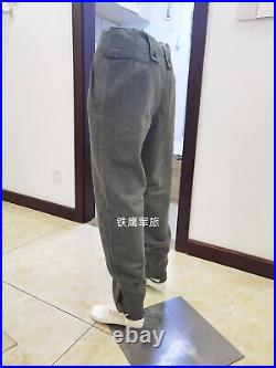 Size M Wwii German M1943 M43 Em Gray Green Wool Field Tunic & Pants Set