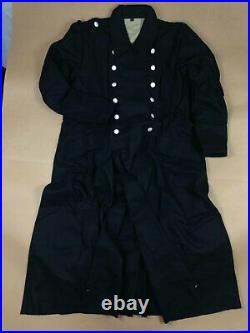 Size XL WW2 WWII German Elite M32 Black Wool Greatcoat Coat, War Re-Enactors