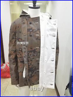 Size XL Wwii German Army Oak Leaf Camo Coat & White Winter Reversible Parka