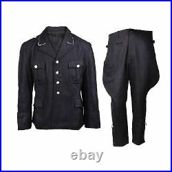 Size XXL Ww2 German Elite M32 Black Wool Tunic & Breeches Classical Repro