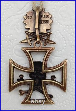 Skull with Iron Cross, oak leaves with swords
