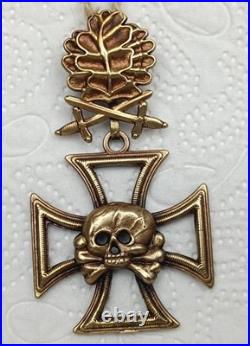 Skull with Iron Cross, oak leaves with swords
