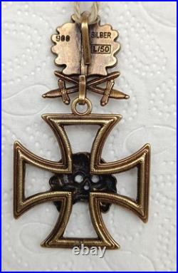 Skull with Iron Cross, oak leaves with swords
