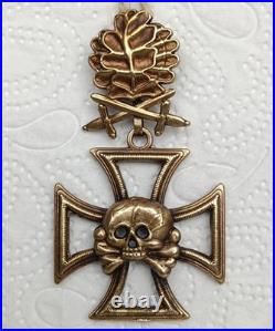 Skull with Iron Cross, oak leaves with swords