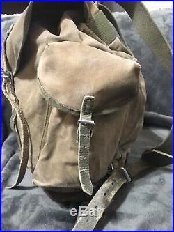 Super Rare Post-ww2 German Army Heer Elite Mountain Unit Rucksack Canvas Leather
