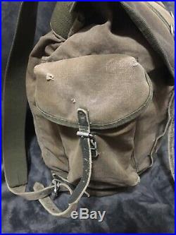 Super Rare Post-ww2 German Army Heer Elite Mountain Unit Rucksack Canvas Leather