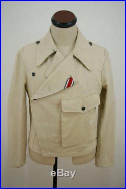 TAILORED WWII German Heer panzer summer HBT off-white wrap/jacket type II
