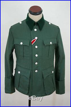 TAILORED WWII German M36 officer summer HBT reed green field tunic