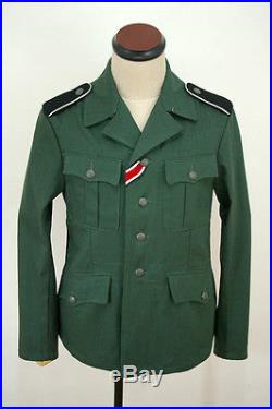 TAILORED WWII German M37 elite SS-VT EM summer HBT reed green field tunic