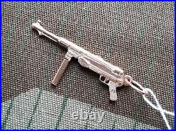 UNIQUE 14K GOLD Pendant Necklace MP 40 WW2 WWII Wehrmacht German Submachine Gun