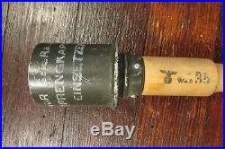US WW II badge pack cartridge pouch USN gas mask 3 German practice stick grenade