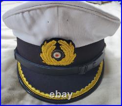 U-Boat Visor Cap Lieutenant German WWII Kriegsmarine White Top size 59