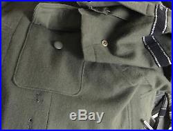 VTG WW2 German M43 Field Jacket Grey Wool Tunic Repro Reenactment Large