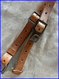 VTG WW2 U. S. Army Leather Combat Y-STRAP Suspenders Load Bearing 52nd Infantry