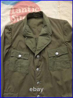 Vintage 1940s Repro German Wehrmacht Green Tropical Cotton Tunic Jacket M