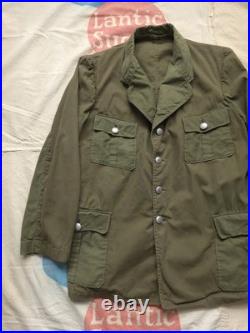 Vintage 1940s Repro German Wehrmacht Green Tropical Cotton Tunic Jacket M