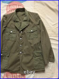 Vintage 1940s Repro German Wehrmacht Green Tropical Cotton Tunic Jacket M