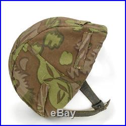 Vintage 1950s German Paratrooper Helmet Camo Cover Leather Lining Size 56