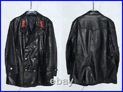 Vintage German Luftwaffe Officer Leather Coat Jacket Size fits like XL