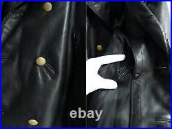 Vintage German Luftwaffe Officer Leather Coat Jacket Size fits like XL