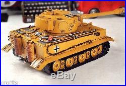 Vintage Hand Made Metal Model 136 WWII German Heavy Tiger Tank Dark Yellow