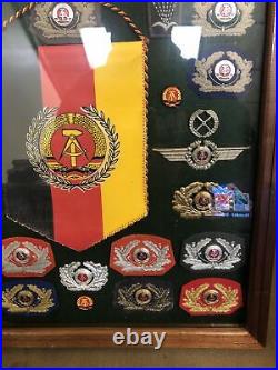 Vintage Replica East German War Patches lot of 36 Show Piece Frame 21x17