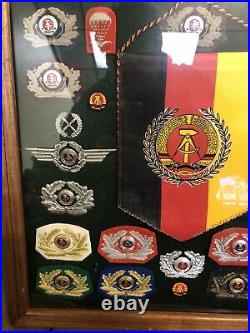 Vintage Replica East German War Patches lot of 36 Show Piece Frame 21x17