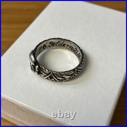 Vintage Sterling Silver Skull Ring Dated 21.12.44 Hand Engraved WWII Trench Art