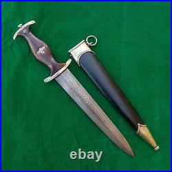 Vintage WW2 German Military Rich ABR Herder Solingen SS Dagger Knife