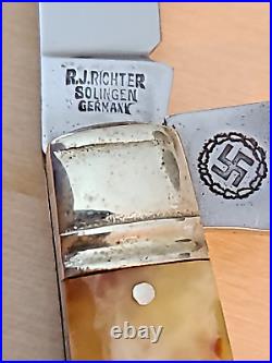 Vintage Wwii Collectors Art R. J. Richter 1963-1978 3 Blade Congress Pocket Knife