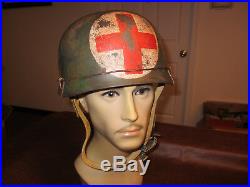 Vintage Wwii Style German Luftwaffe Paratrooper Combat Medic Helmet