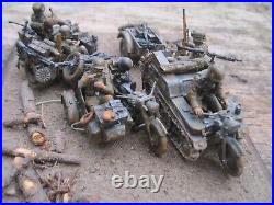 Vtg. Hand Crafted Military Scene From WWII of GERMAN MOTORCYCLE TROOPS, Very Det