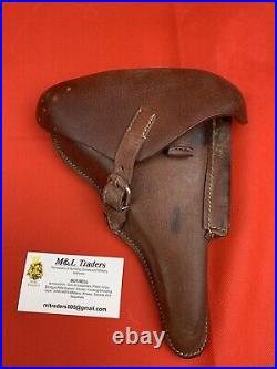 WW1/WW2 Luger Holster REPRODUCTION P1908 Pistol Reenactor Brown Leather Nice