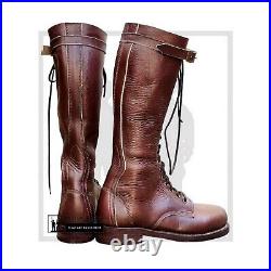 WW2 1900 Military French Officer Boots Dark Brown, US 6 to US 15 Size Available