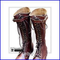 WW2 1900 Military French Officer Boots Dark Brown, US 6 to US 15 Size Available