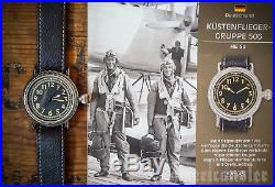 WW2 1939 German Luftwaffe Pilot Aviator Watch Replica Air Force 506th Leather