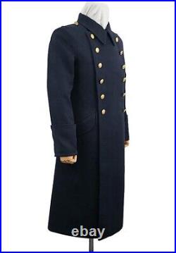 WW2 Army German Coat Navy Blue Wool General Greatcoat M32 Repro Army Trench Coat